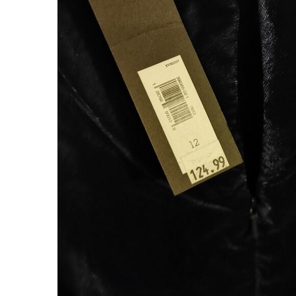 Banana Republic Dress Velour Navy Blue 3/4 Sleeve Sz 12 Lined NWT - Picture 4 of 6